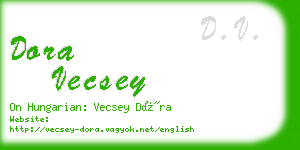 dora vecsey business card